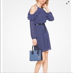 Michael Kors Ruffle Cold Shoulder Dress